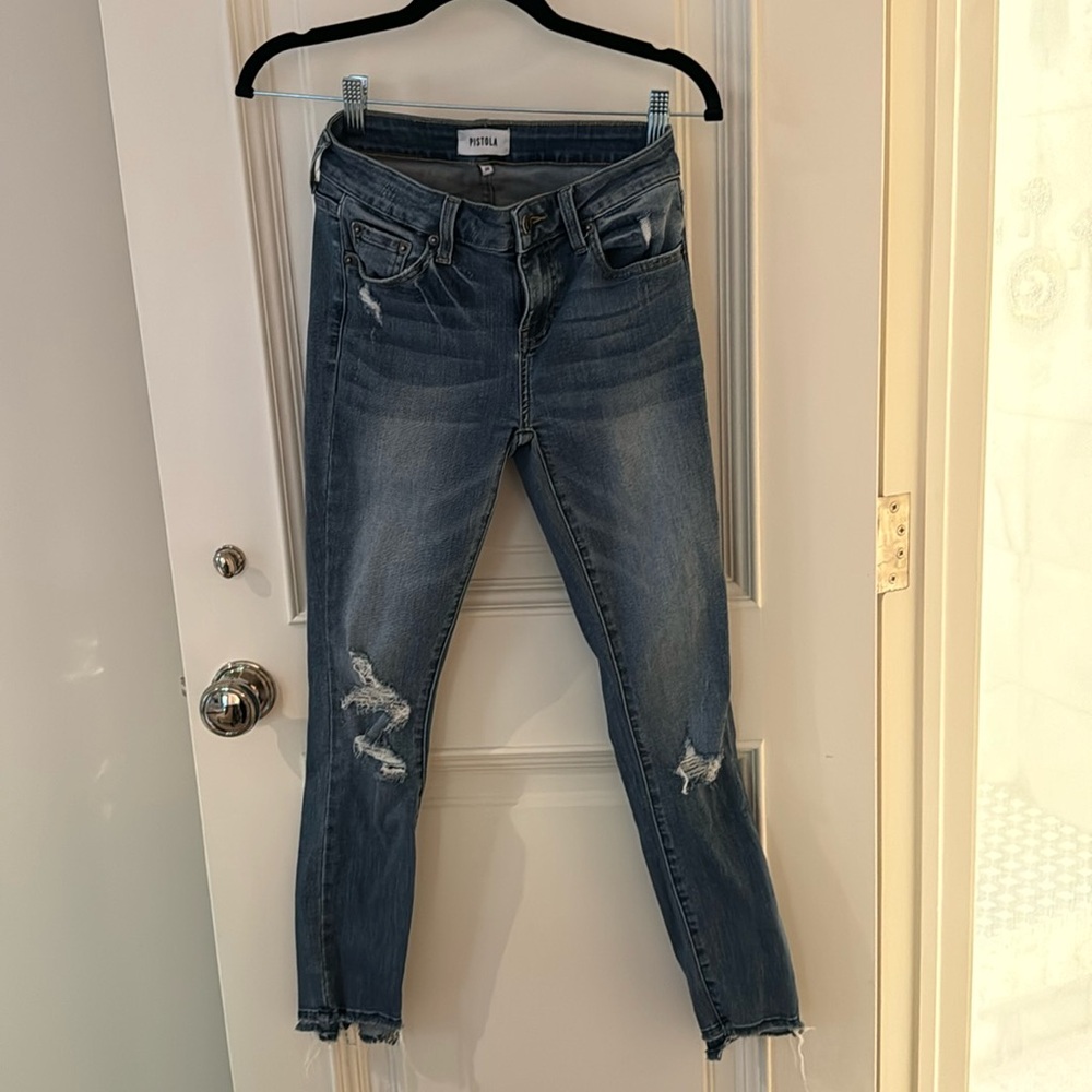Pistola skinny jeans 👖 with ripped knees women size 24